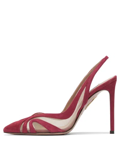 Aquazzura Mesh Panel Pointed Toe Stiletto Heel Suede Finish
