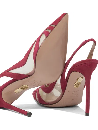 Aquazzura Mesh Panel Pointed Toe Stiletto Heel Suede Finish