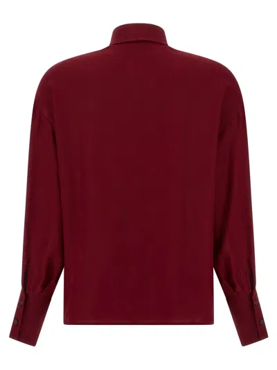 Etro Jacquard Silk Blouse Shirt And Blouse Bordeaux In Burgundy