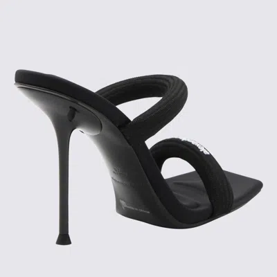 Alexander Wang Black Leather Julie Sandals In Black