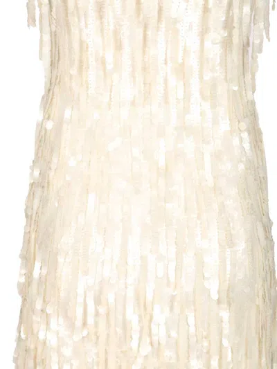 Staud Le Sable Dress Pailettes Fringe Dresses White In White