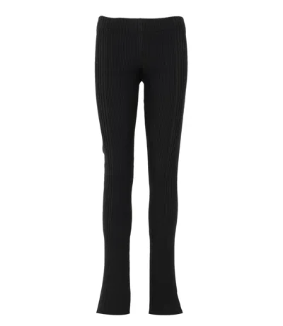 Barrow Low-rise Ribbed-knit Skinny Trousers In Black