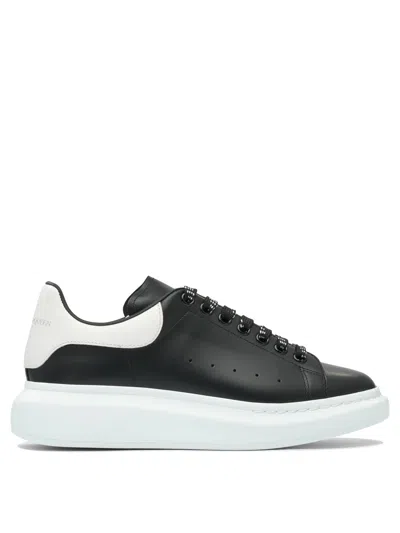 Alexander Mcqueen Black Low Top Sneakers With Chunky Sole And Contrasting Heel In Leather Man In Black