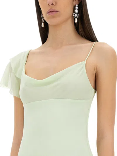 Self-portrait Self Portrait Long Georgette Dress With Floral Applique In Multi