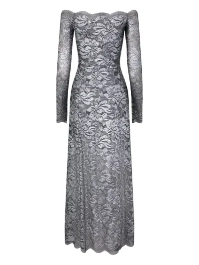 Rabanne Long Lace Dress In Gray