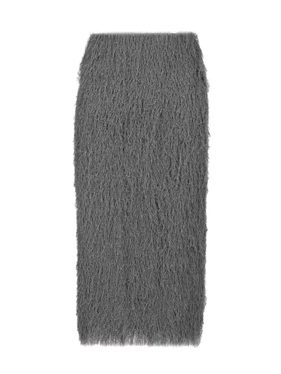 Dries Van Noten Women 'sokna Tris' Grey Skirt With Brushed Effect In Tech Fabric Woman