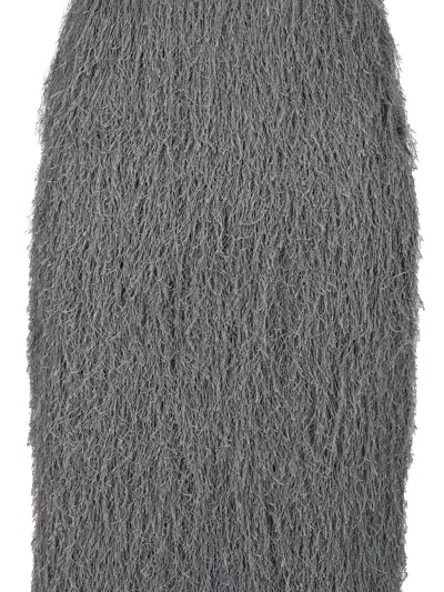 Dries Van Noten Women 'sokna Tris' Grey Skirt With Brushed Effect In Tech Fabric Woman