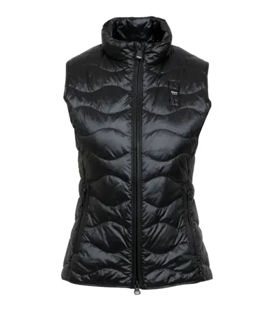 Blauer Black Polyamide Sleveless Jacket In Black