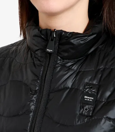 Blauer Black Polyamide Sleveless Jacket In Black