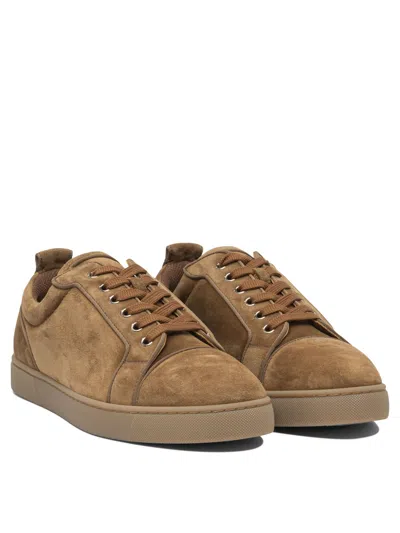 Christian Louboutin Louis Junior Orlato Flat Veau Velours Ds/gg Sneakers & Slip-on Brown
