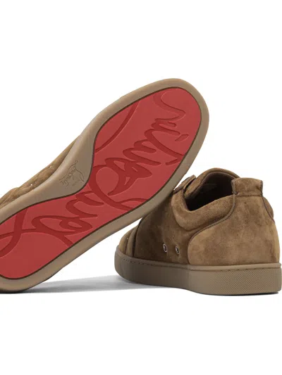 Christian Louboutin Louis Junior Orlato Flat Veau Velours Ds/gg Sneakers & Slip-on Brown
