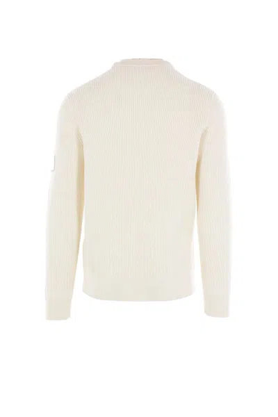 Stone Island Wool Blend Sweatshirt With Iconic Logo Patch And Timeless Design In White
