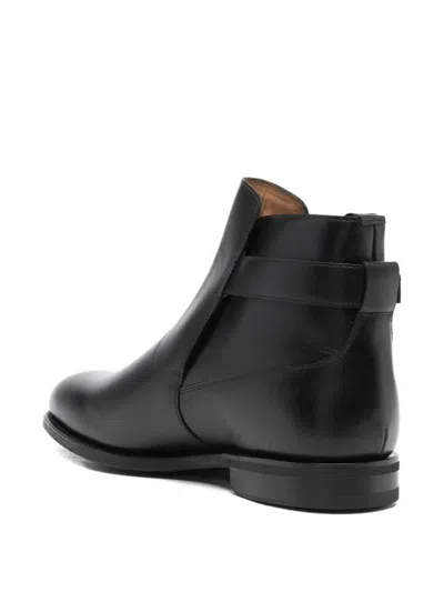 Church's Round Toe Leather Ankle Boots With Buckle Detail In Multi