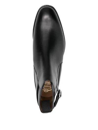 Church's Round Toe Leather Ankle Boots With Buckle Detail In Multi