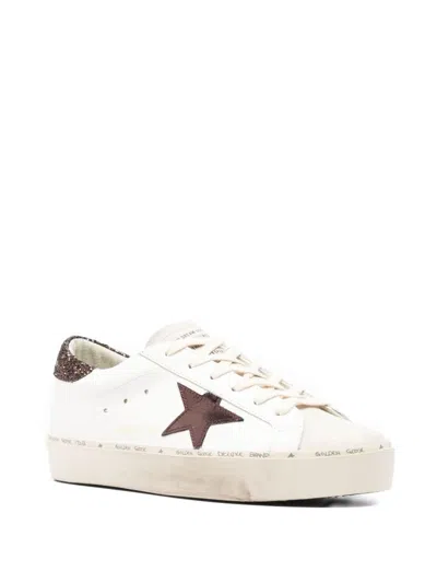 Golden Goose Women Hi Star Leather Upper Suede Toe Laminated Star Glitter Heel In Neutral