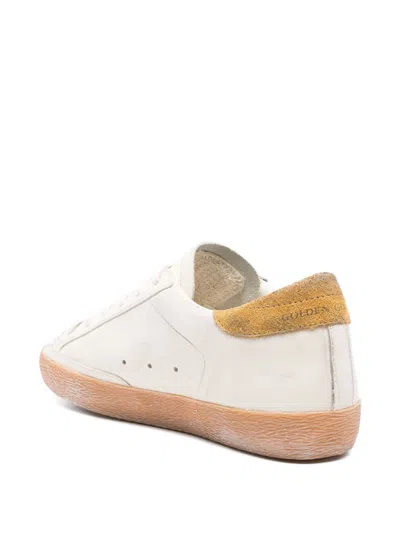 Golden Goose Leather Sneakers With Star Patch And Perforated Sides In Multi