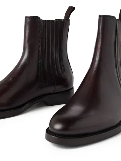 Brunello Cucinelli Brown Ankle Boots In Animal Print