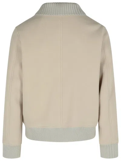 Eleventy Beige Wool Blend Bomber Jacket Men In Gray