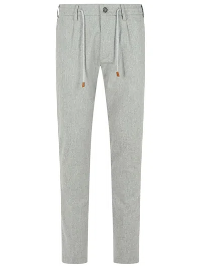 Eleventy Light Grey Wool Blend Trousers Men In Gray