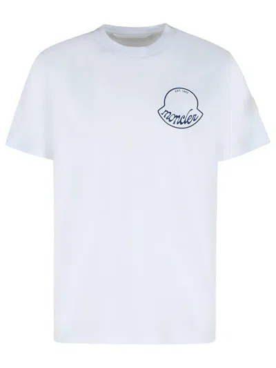 Moncler Men Logo Cotton T-shirt White In White