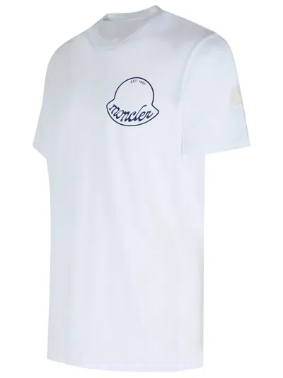Moncler Men Logo Cotton T-shirt White In White