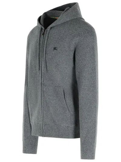 Burberry Cashmere-blend Hoodie Sweatshirt In Gray