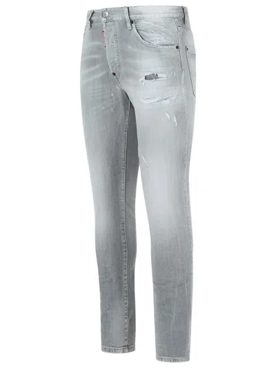 Dsquared2 'skater' Grey Cotton Denim Jeans In Gray