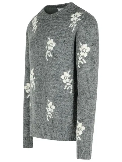 Jil Sander 'u Moonless Night' Grey Alpaca Blend Crew Neck Sweater In Gray