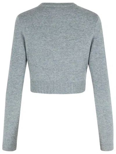 Self-portrait Jewelled-button Wool Cardigan In Gray
