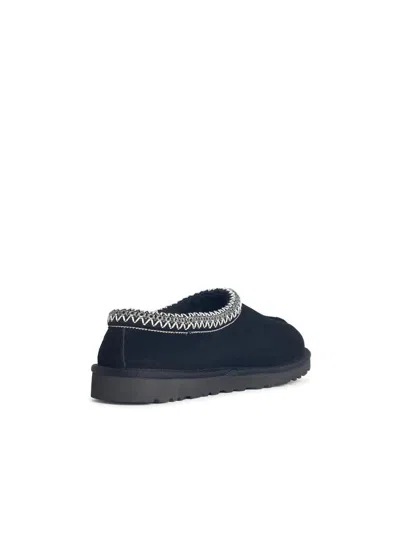 Ugg Mens Black Tasman Ii Shearling-lined Suede Slippers Eur 41 / 7 Uk In Black