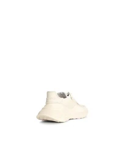 Dolce & Gabbana Accelerate Fabric Sneakers Leather Inserts In White