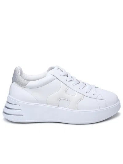 Hogan Minimalist White Leather Sneakers In White