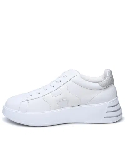 Hogan Minimalist White Leather Sneakers In White