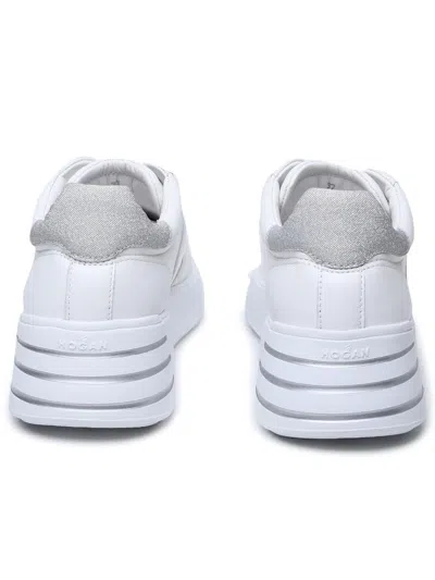 Hogan Minimalist White Leather Sneakers In White