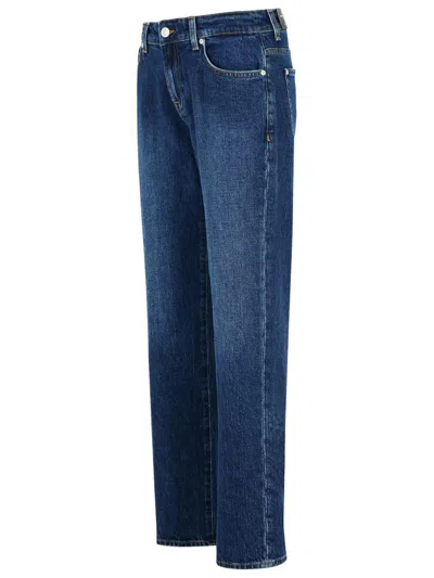 7 For All Mankind 'calie' Navy Cotton Jeans In Blue