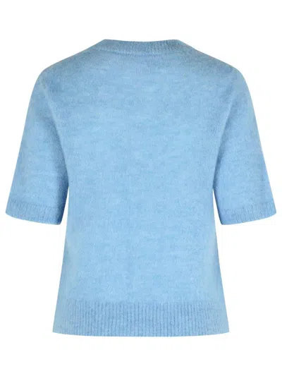Ganni Puppies Jumper Soft Chambray In Blue