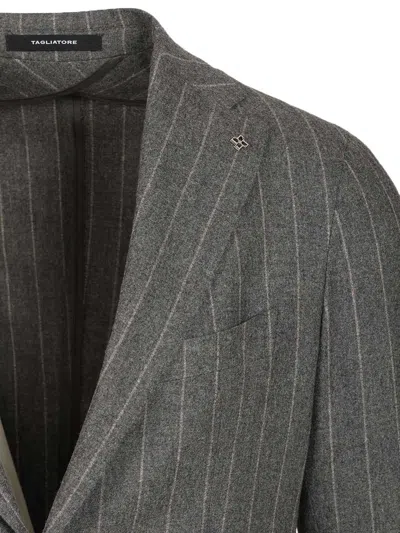 Tagliatore Montecarlo Gessato Largo Perla 90 Lana 5 Cach 3 Ny 2 Ly Dresses Grey In Gray