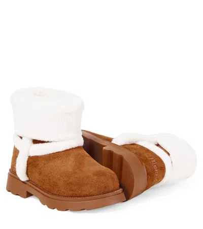 Monnalisa Shearling-lined Ankle Boots In Multi