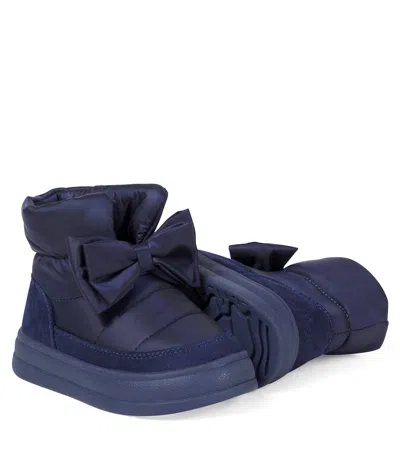 Monnalisa Bow-details Ankle Boots In Blue