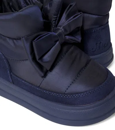 Monnalisa Bow-details Ankle Boots In Blue