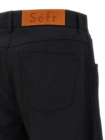 Séfr Wide-leg Casual Pants In Black