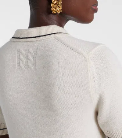 Nili Lotan Carline Cashmere Polo Shirt In White