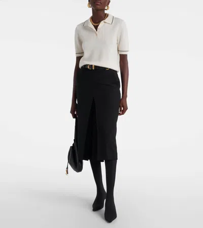 Nili Lotan Carline Cashmere Polo Shirt In White