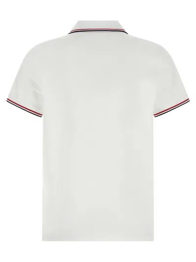 Moncler Cotton Polo Shirt With Logo In White