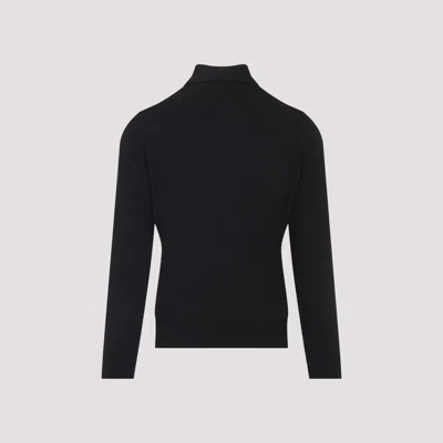 Brunello Cucinelli Cashmere Long Sleeve Polo In Black