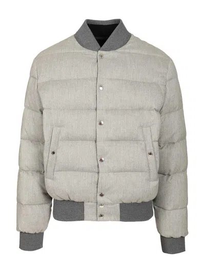 Dolce & Gabbana Reversible Flannel Outerwear Bomber Jackets Grey In Gray