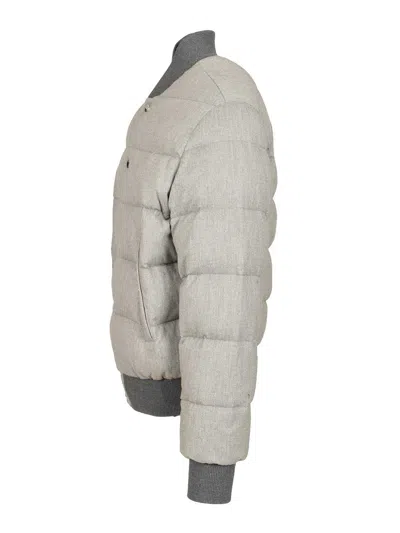 Dolce & Gabbana Reversible Flannel Outerwear Bomber Jackets Grey In Gray