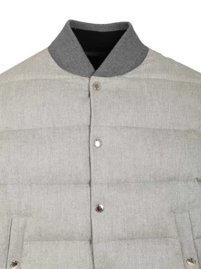 Dolce & Gabbana Reversible Flannel Outerwear Bomber Jackets Grey In Gray
