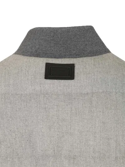Dolce & Gabbana Reversible Flannel Outerwear Bomber Jackets Grey In Gray