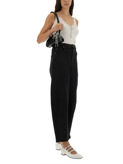 Self-portrait Lace-trimmed Ribbed Top In White